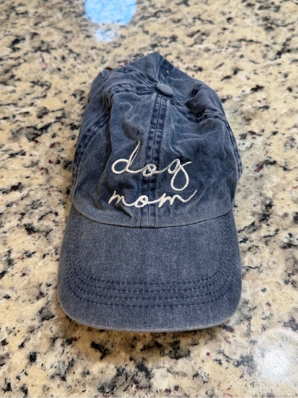 Dog Mom Embroidered Denim Baseball Cap
